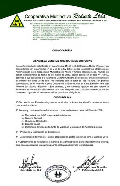 Harán asamblea en día laboral y hora difícil para asistencia de socios