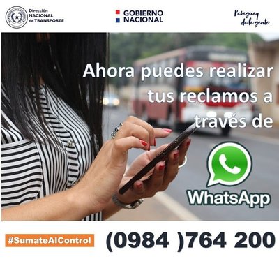 DINATRAN destaca numerosas consultas y denuncias a través del WhatsApp