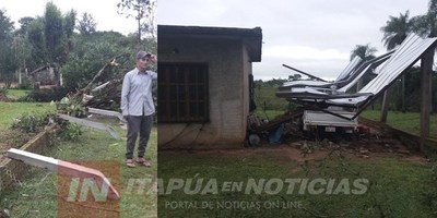 TEMPORAL CAUSÓ DESTROZOS EN SAN PEDRO DEL PARANÁ.