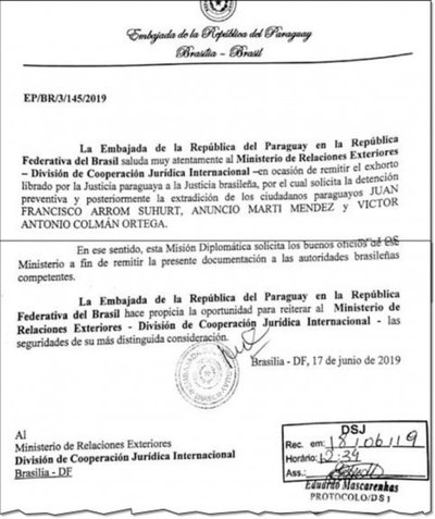 Paraguay pide extradición de Arrom, Martí y Colmán