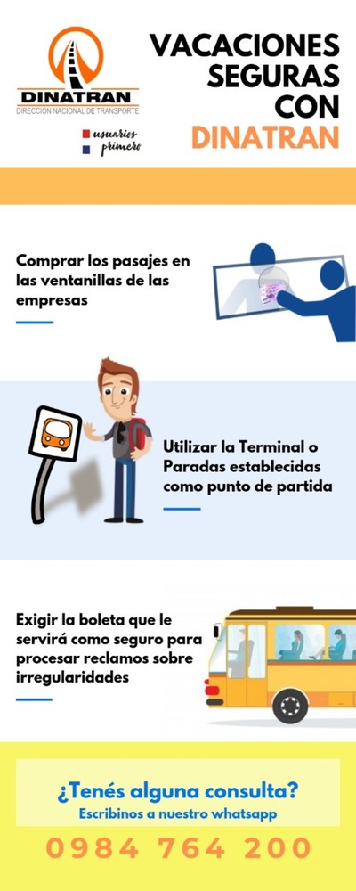 Dinatran recuerda que para transporte turístico interno e internacional se debe gestionar Permiso Especial