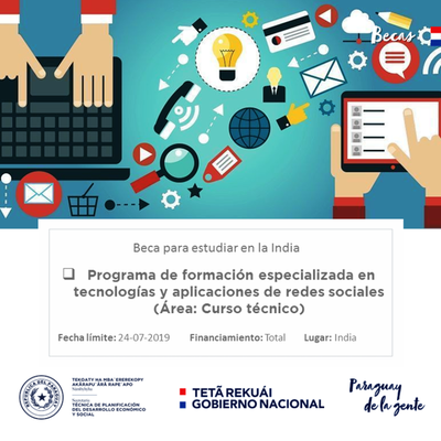 Becas para especialización en tecnologías y redes sociales, en India