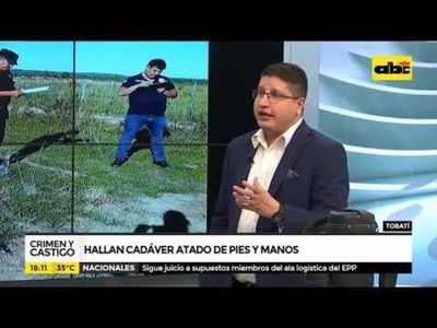 Hallan cadáver atado de pies y manos