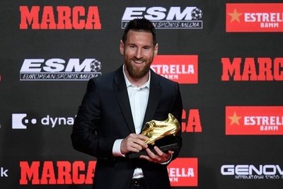 Lionel Messi recibió la sexta Bota de Oro como máximo goleador en Europa