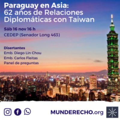 Los 62 años de la relación diplomática con Taiwán se celebrará con conferencia magistral