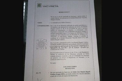 Yacyretá destituye a José Bogado, funcionario comisionado ante el Ministerio del Interior