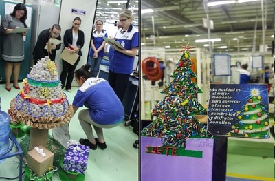 Empresa convirtió residuos industriales en adornos navideños