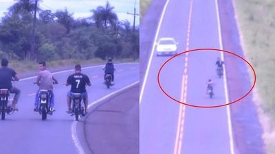 Misiones; jóvenes, hacen piruetas sobre ruta PY01 en carrera clandestina
