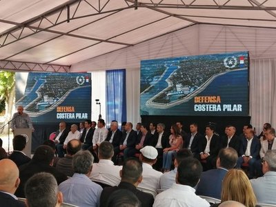 Firman contrato para la construcción de la Defensa Costera de Pilar
