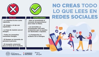 Salud Pública recomienda estar atento a informaciones falsas referente al dengue