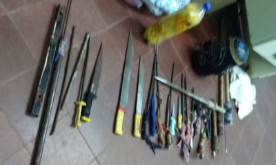 Incautan armas de fabricación casera dentro de penitenciaría de San Pedro