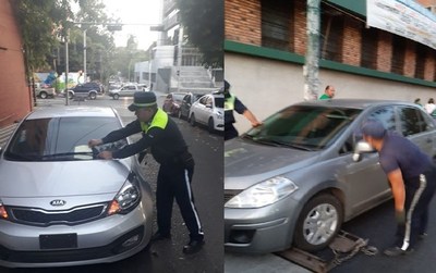 Doble fila: Retiran vehículos con grúa y multan a conductores en frente del Colegio Cristo Redentor