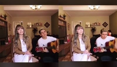 Con cánticos religiosos, Marilina y Will entretienen a su fans