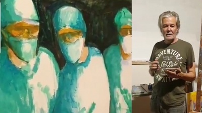 Koki Ruiz homenajeó a los artistas de blanco